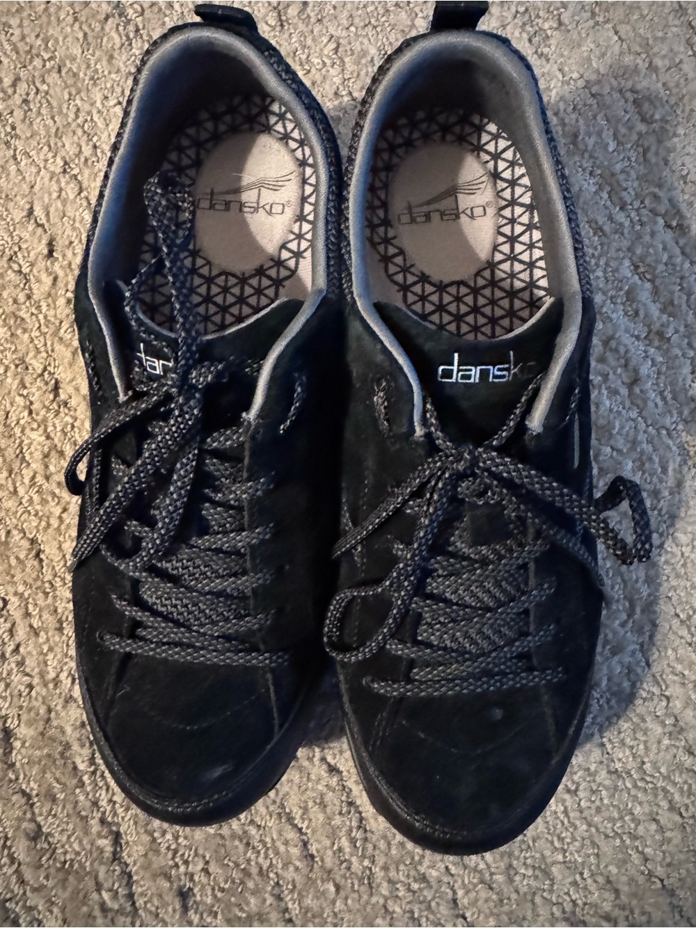 Dansko Black Suede Women's Lace-Up Sneakers